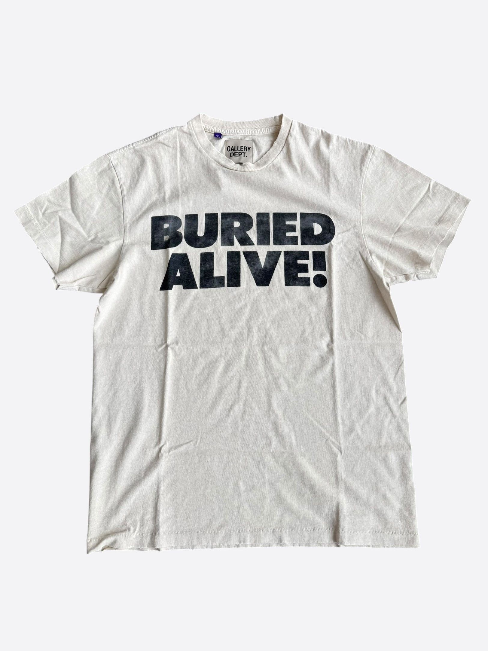 Gallery Dept. Antique White & Black Buried Alive Glitter Logo T-Shirt Size US M / EU 48-50 / 2 - 1 Thumbnail
