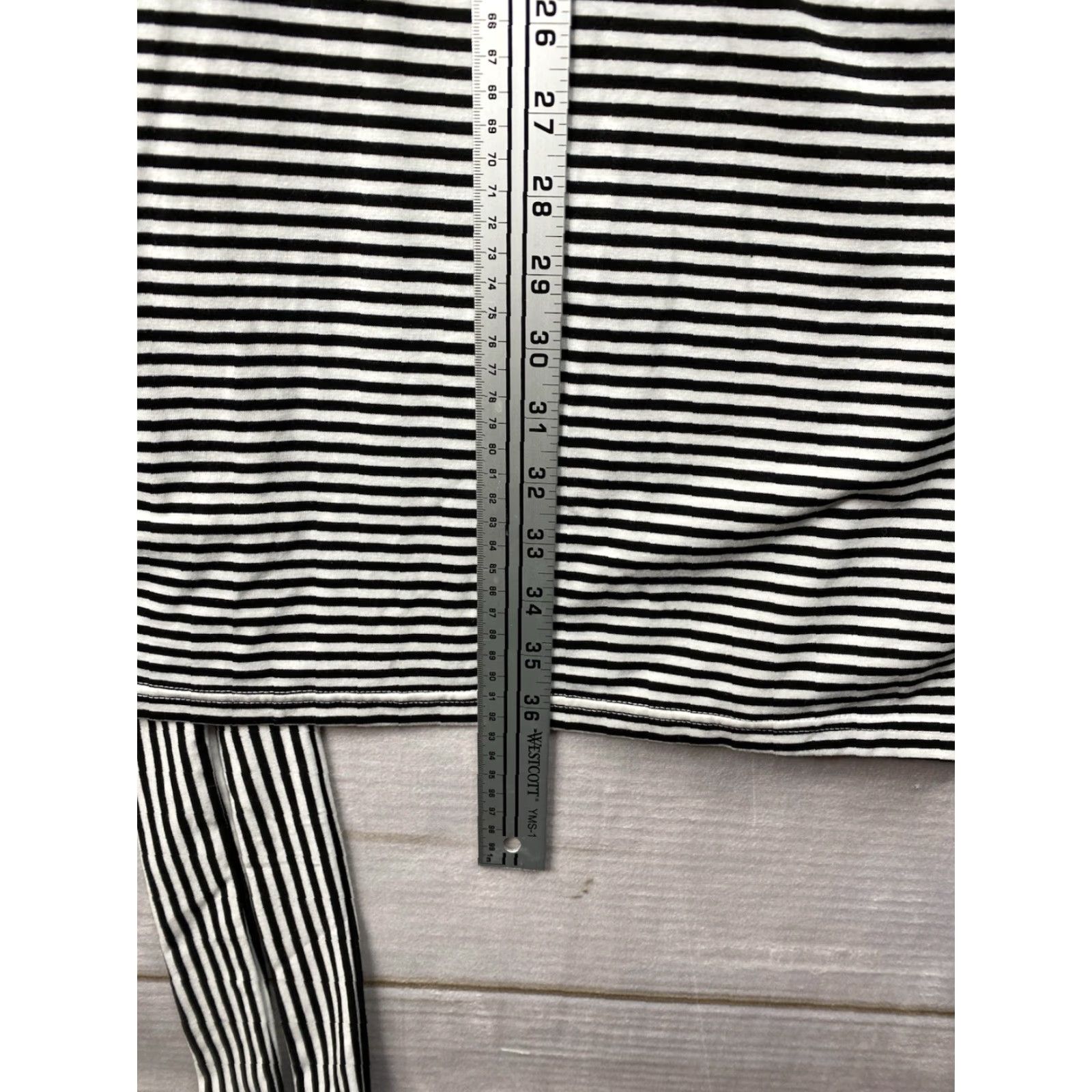 Vintage Merokeety Dress XL Black White Stripe Pockets Short Slv Belted Stretch Knit Dress Size 40" / US 18 - 4 Thumbnail