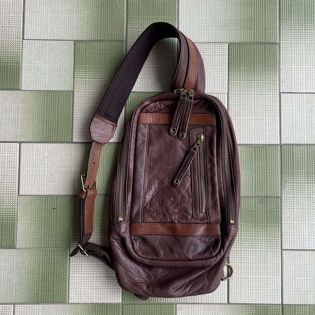 Japanese Brand × Leather × MasterPiece Masterpiece 🇯🇵 Full Leather Brown Crossbody Size ONE SIZE - 5 Thumbnail