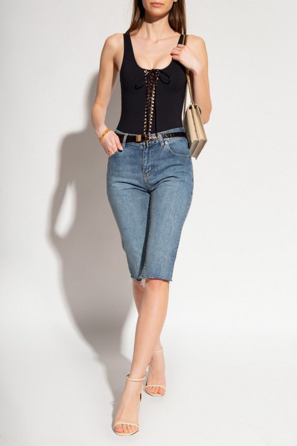 Saint Laurent Paris o1s1wg110924 Long Bermuda Shorts Deep Denim in Marine Blue Size 29" - 2 Thumbnail