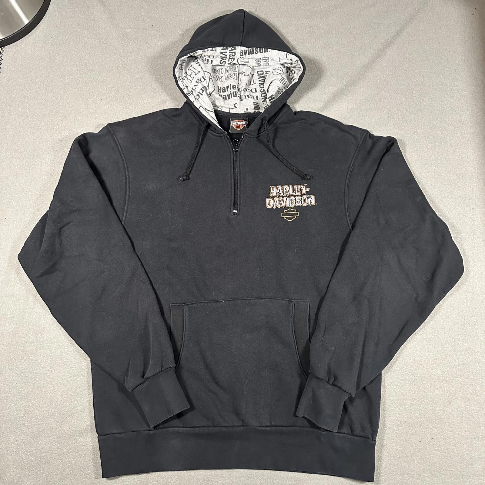 Harley Davidson Harley Davidson quarter zip hoodie faded black graphic Size US XL / EU 56 / 4 - 1 Thumbnail