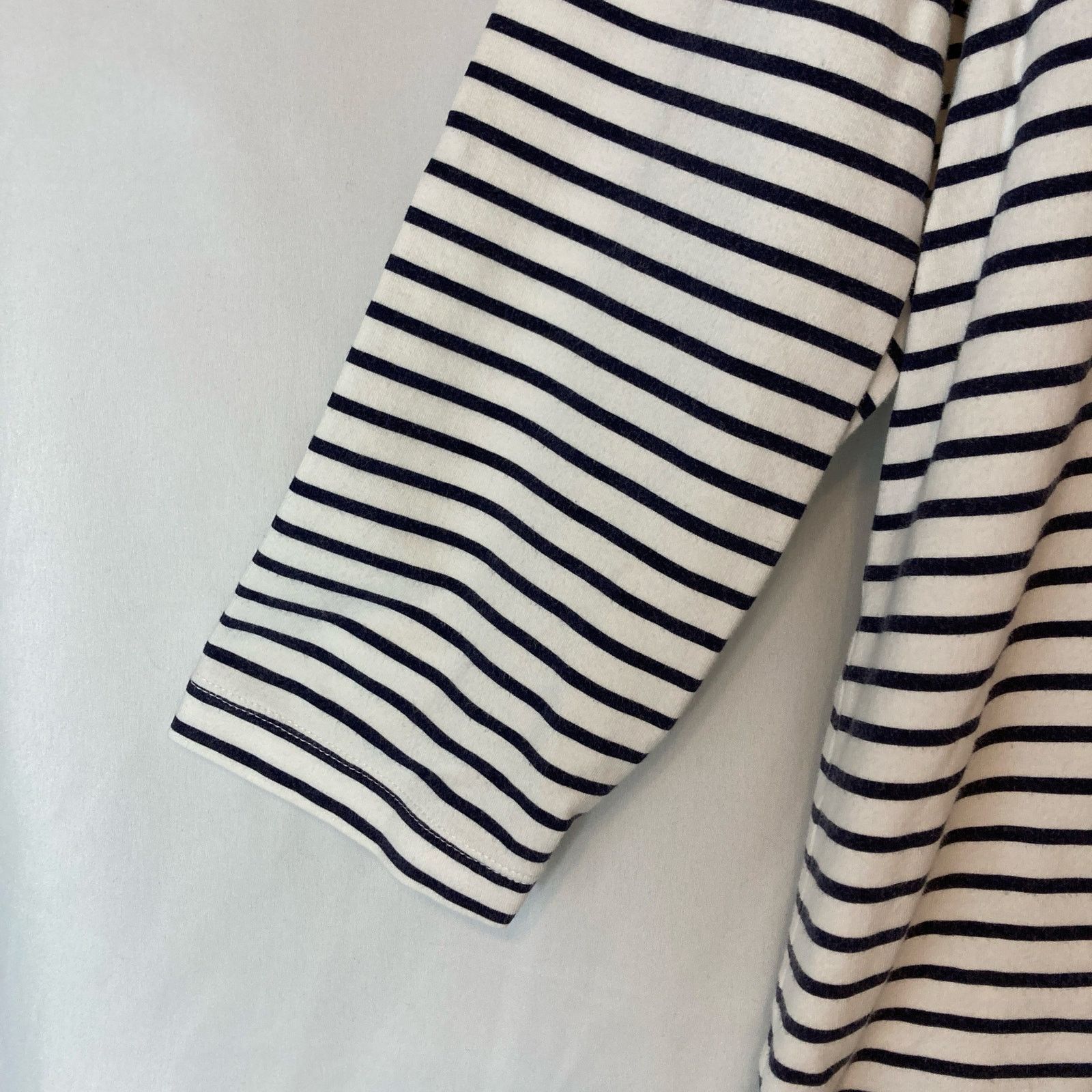 Chicos Chico’s Black and White Striped Lace V-Neck Tee T-Shirt Top Size L / US 10 / IT 46 - 6 Thumbnail