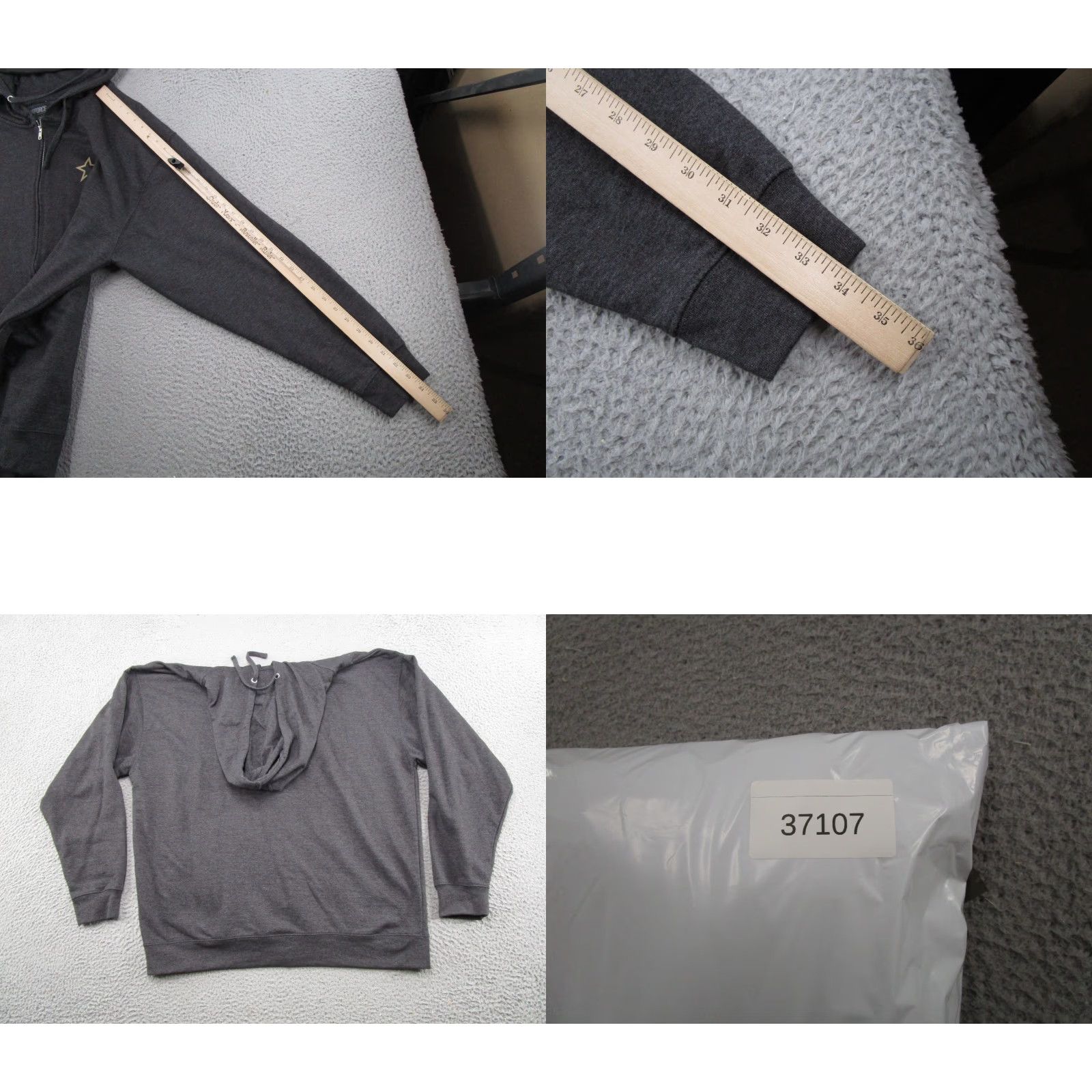 Vintage Enforce Mens 3X Gray Hoodie Sweatshirt Fleece Zip Full Zip Knit Pullover Big & Tall Cotton Logo 3X Enforce Mens Size US XXL / EU 58 / 5 - 8 Thumbnail