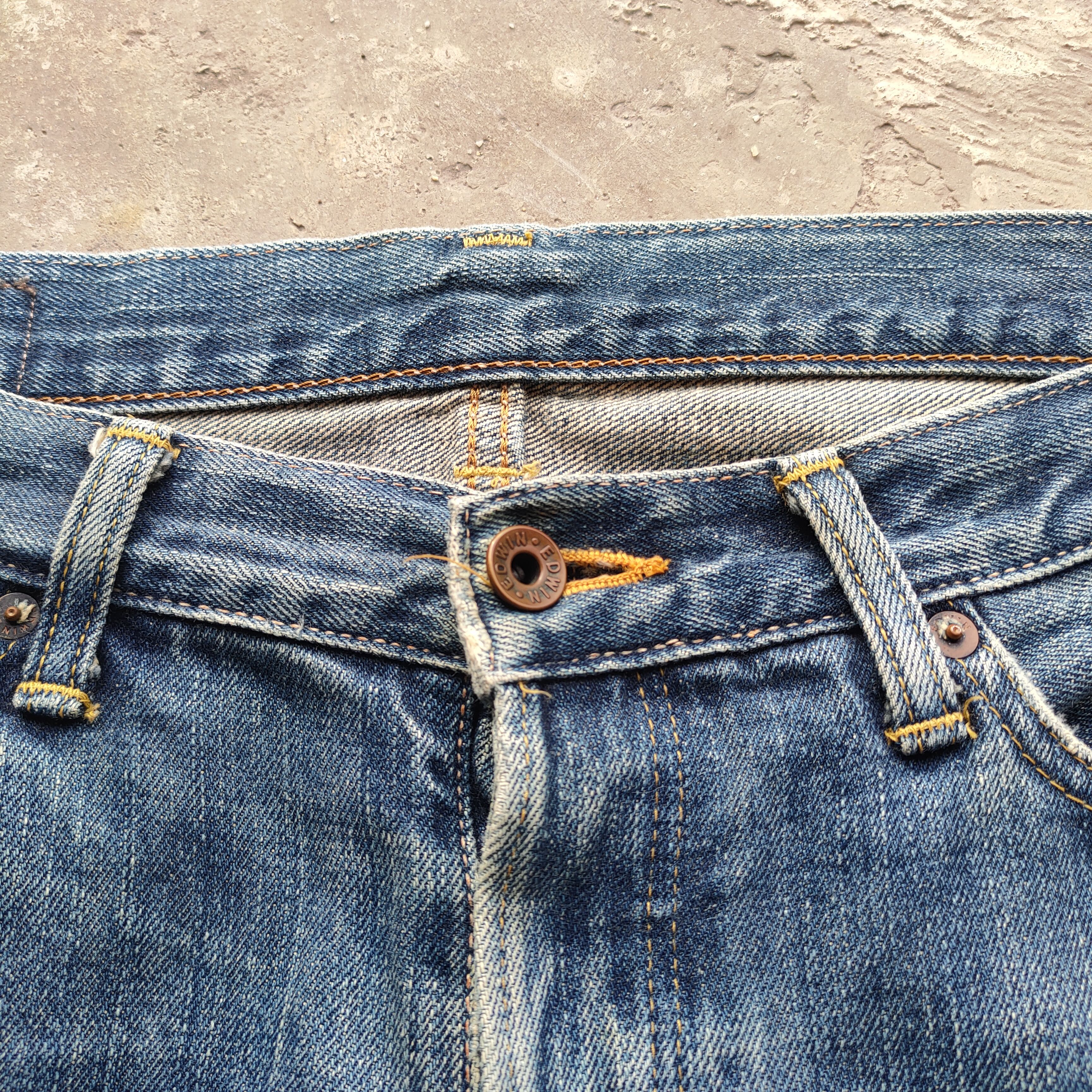 Edwin # VINTAGE EDWIN 505 FADED OREN TAG RIPPED JEAN PANTS Size US 34 / EU 50 - 7 Thumbnail