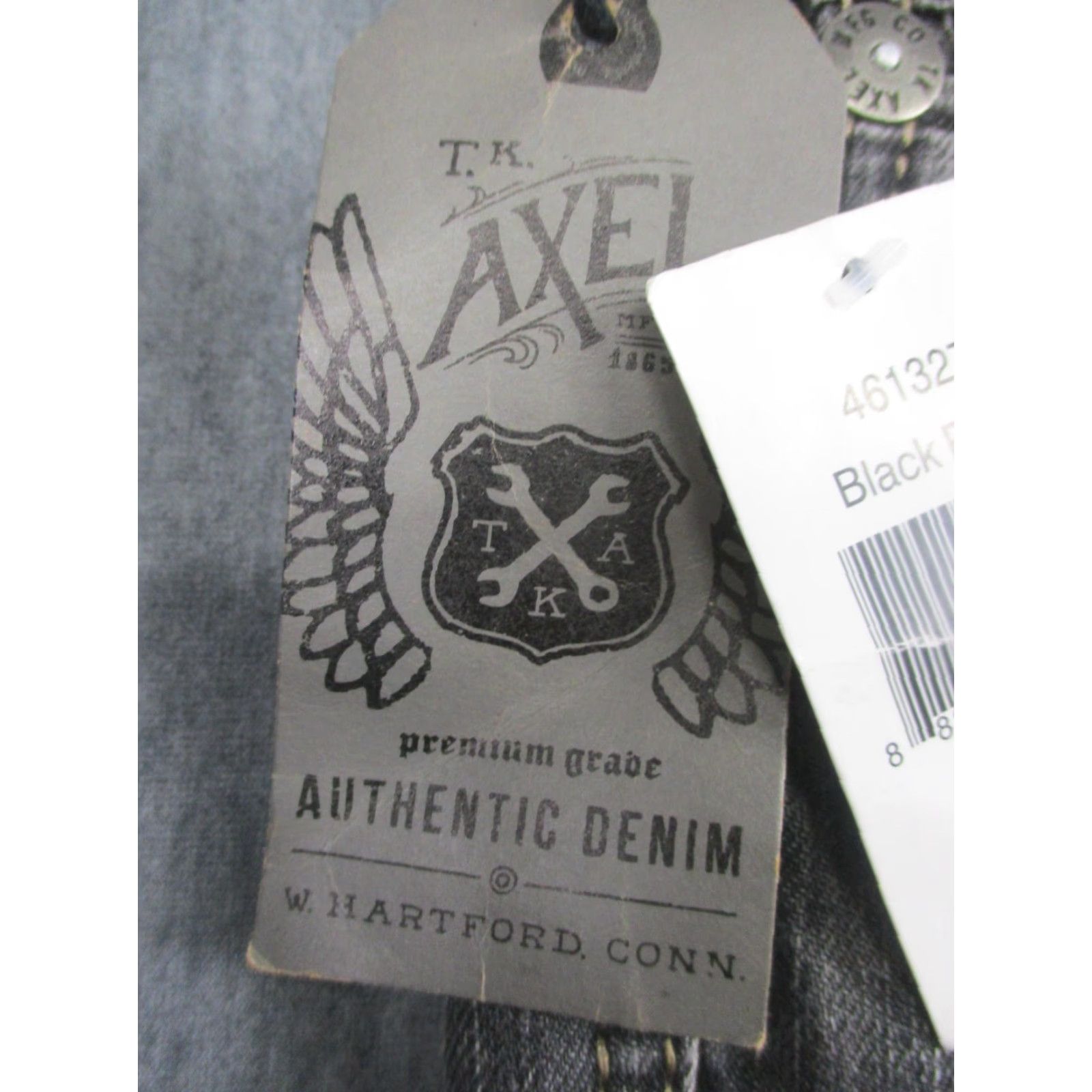 Denime Axel Jeans Mens 36x34 Gray Relaxed Straight Charcoal Wash Embroidered Denim Size US 36 / EU 52 - 4 Thumbnail