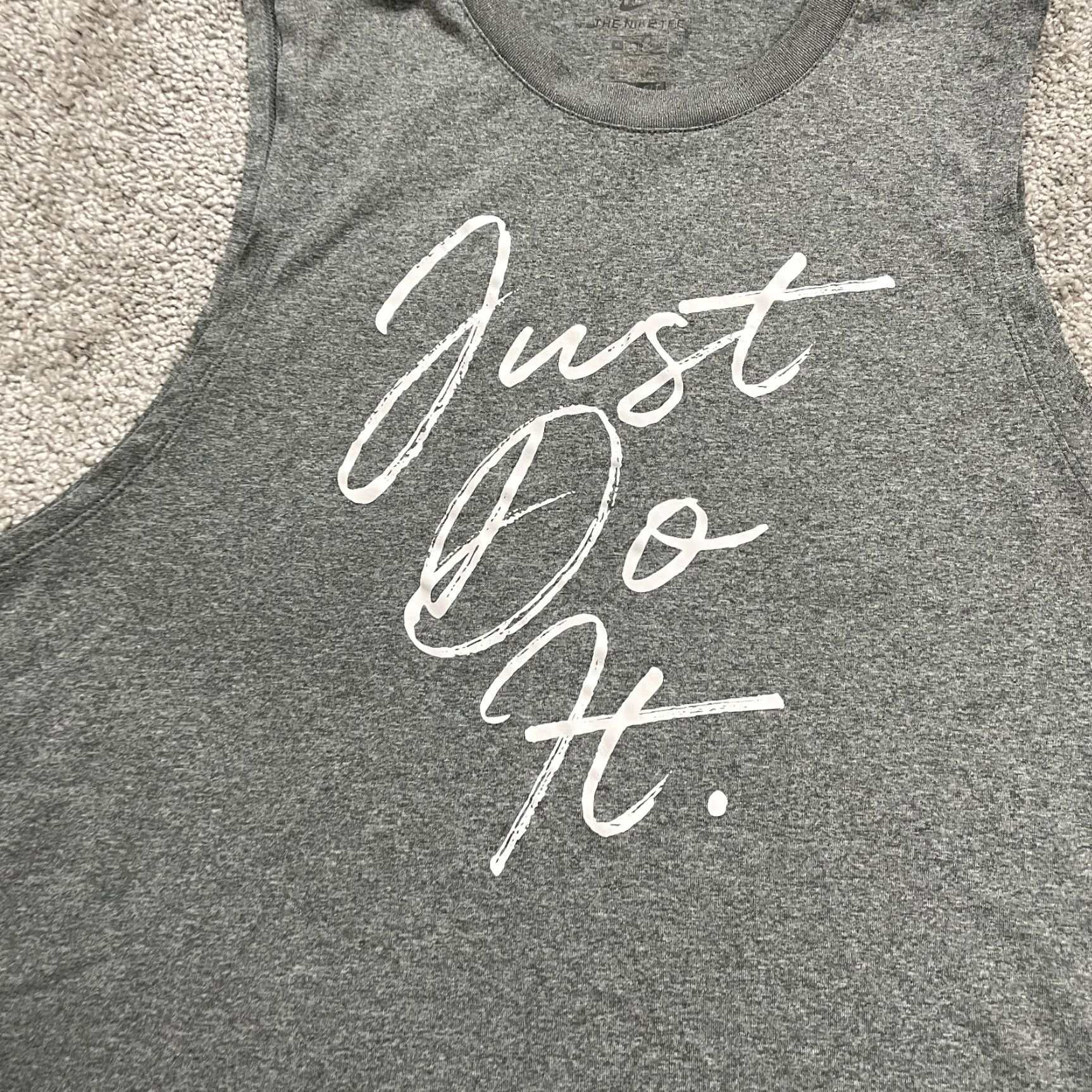 Nike Nike Tee T-Shirt Womens XL Gray Crew Neck Graphic Sleeveless Active Athletic Size XL / US 12-14 / IT 48-50 - 4 Thumbnail