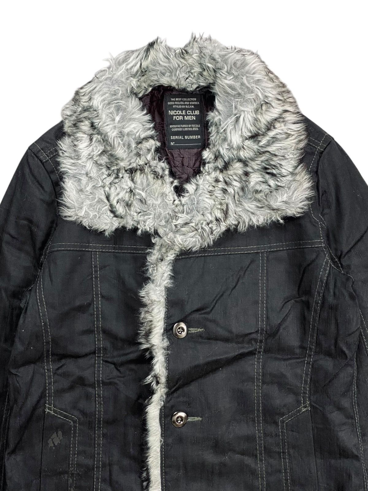 2000s Nicole Club - Vkei Style Trim Fur Jacket