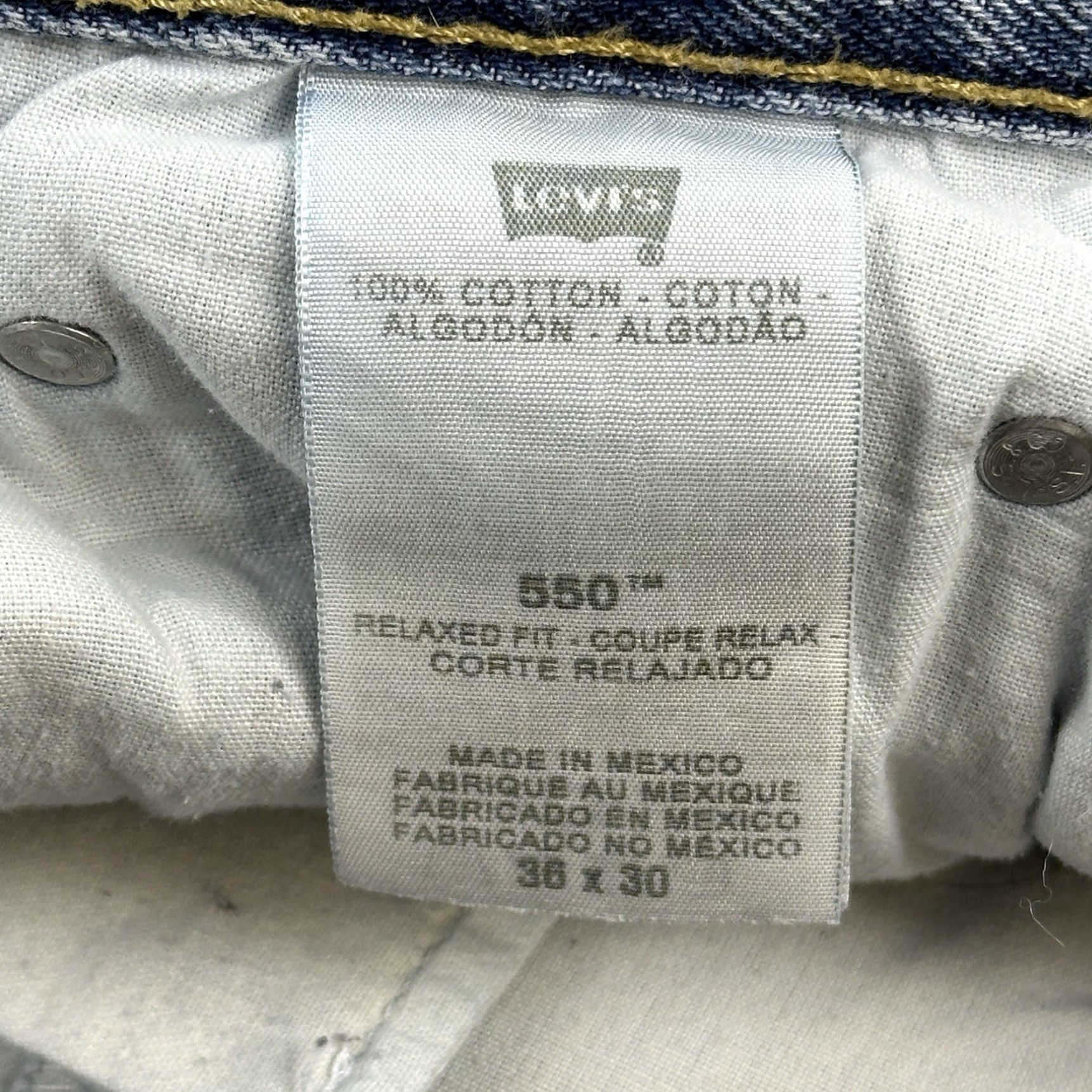 Levi's VINTAGE Levi's 550 Jeans Mens 36x30 Medium Wash Relaxed Fit Grunge 90s Logo Skate Jeans Mens Size US 36 / EU 52 - 7 Thumbnail