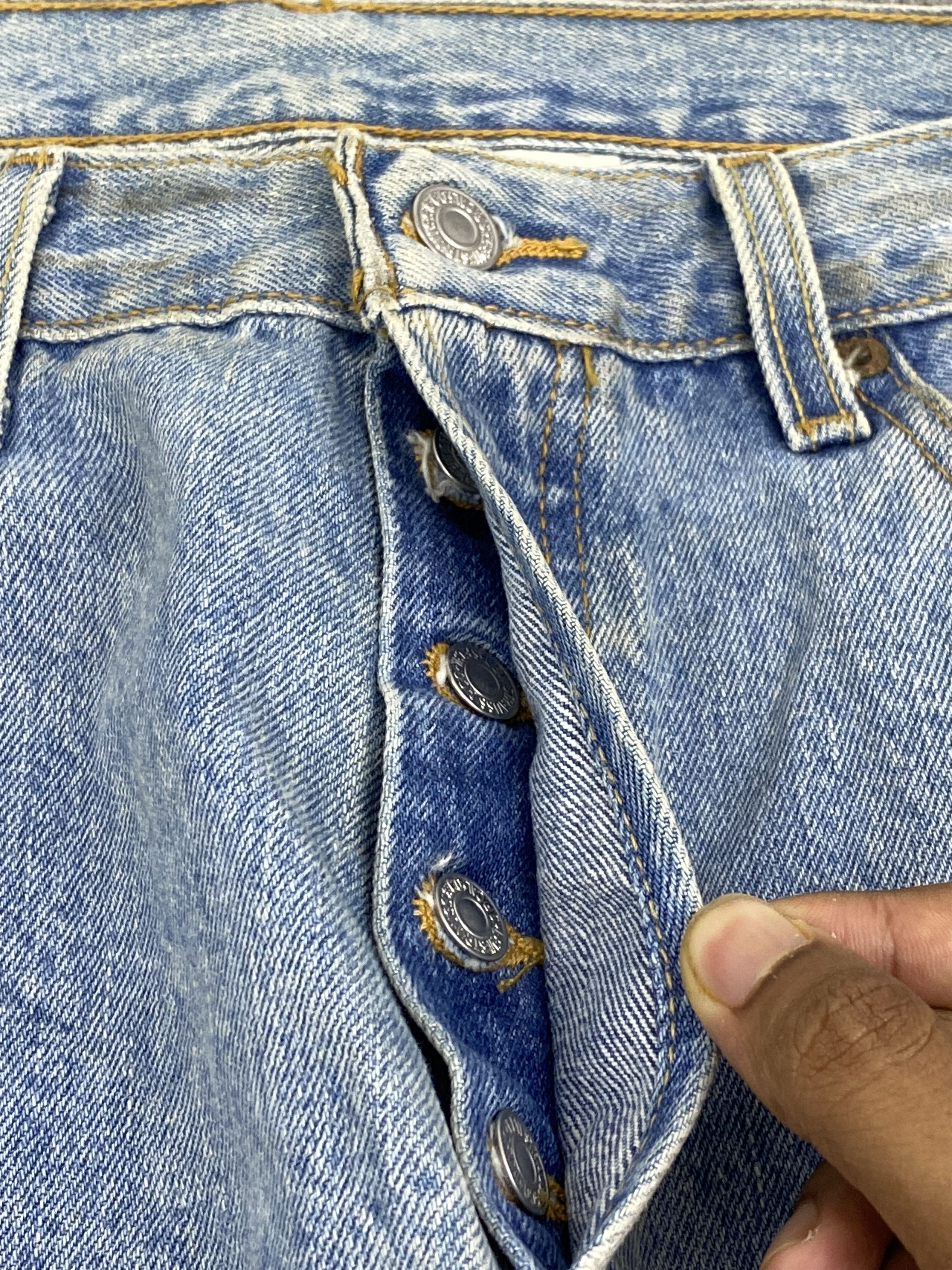 Levi's × Vintage Levis 501 Vintage 90s Faded Blue Jeans DP2814 Size US 34 / EU 50 - 15 Thumbnail