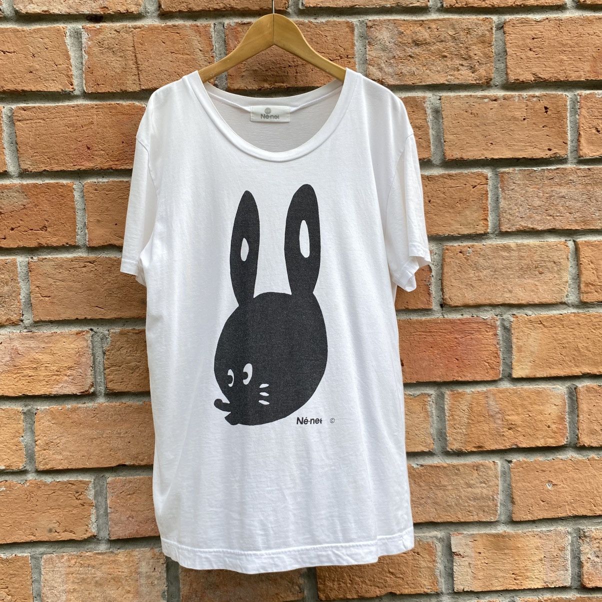 Ne-Net Ne-Net White T-shirt with Black Bunny Print Size US M / EU 48-50 / 2 - 3 Thumbnail