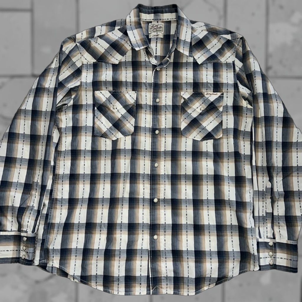 Lucky Brand Lucky Brand Sportswear Plaid Snap Button Shirt Adult Large Multicolor Mens Size US L / EU 52-54 / 3 - 1 Thumbnail