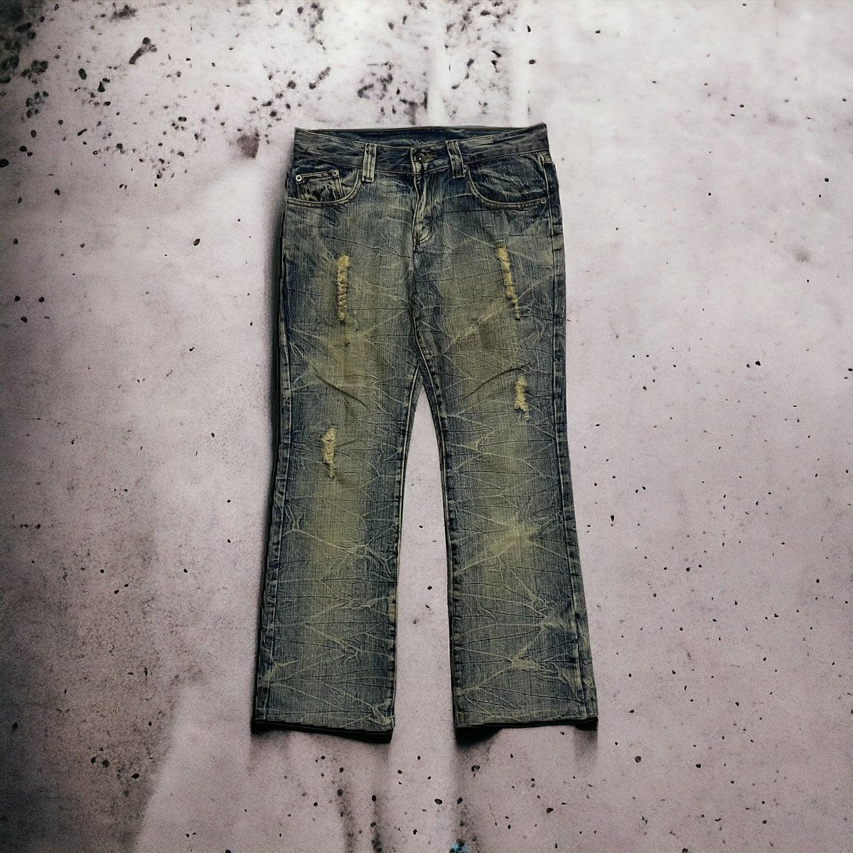 image of Avant Garde x If Six Was Nine Crazy Flare Faded Denim Semanticdesign Japanes Brand in Blue (Size 33