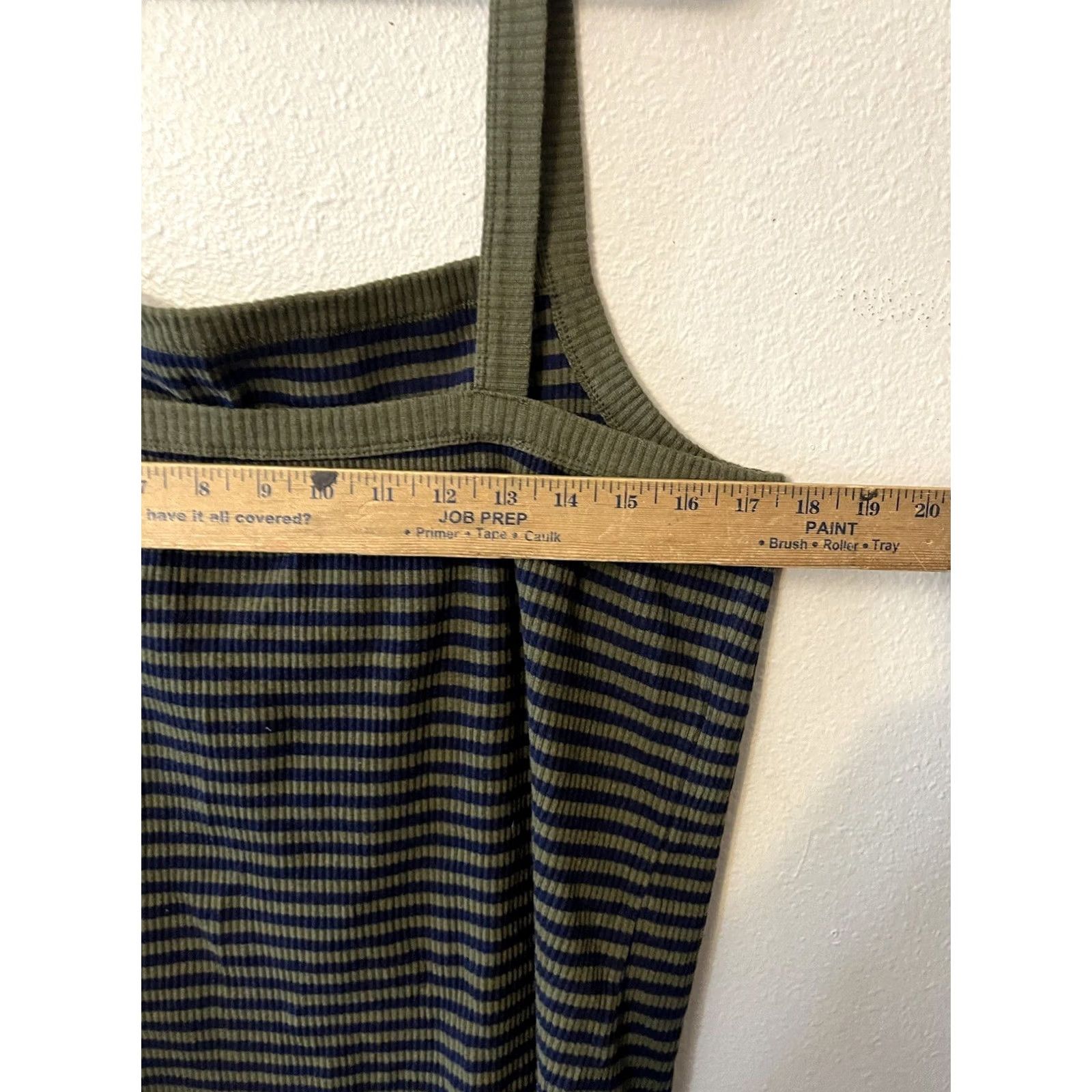 Old Navy Old Navy Tank Top Size XXL Green Blue Striped Cotton Round Neck Slim Fit Size XXL / US 16-18 / IT 52-54 - 5 Thumbnail