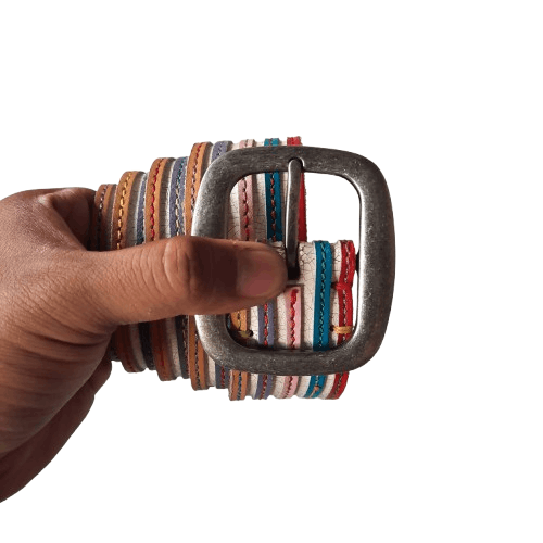 14th Addiction 🧵 Japanese craft garrison multicolor rainbow leather belt Size ONE SIZE - 1 Thumbnail