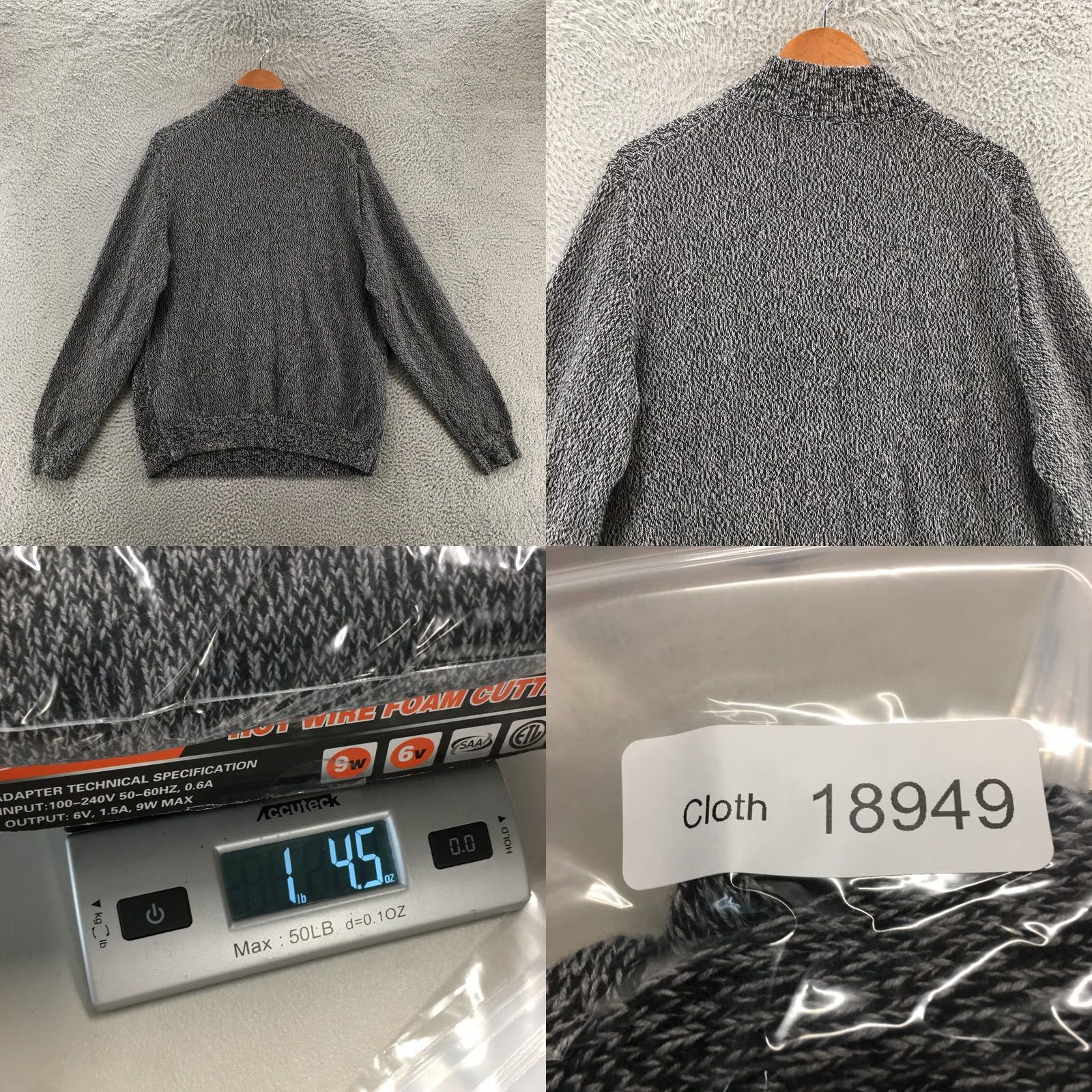 Calvin Klein Calvin Klein Sweater Mens L Gray Cotton Pullover Long Sleeve Mock Neck 1/4 Zip Casual Mens Size US L / EU 52-54 / 3 - 8 Thumbnail