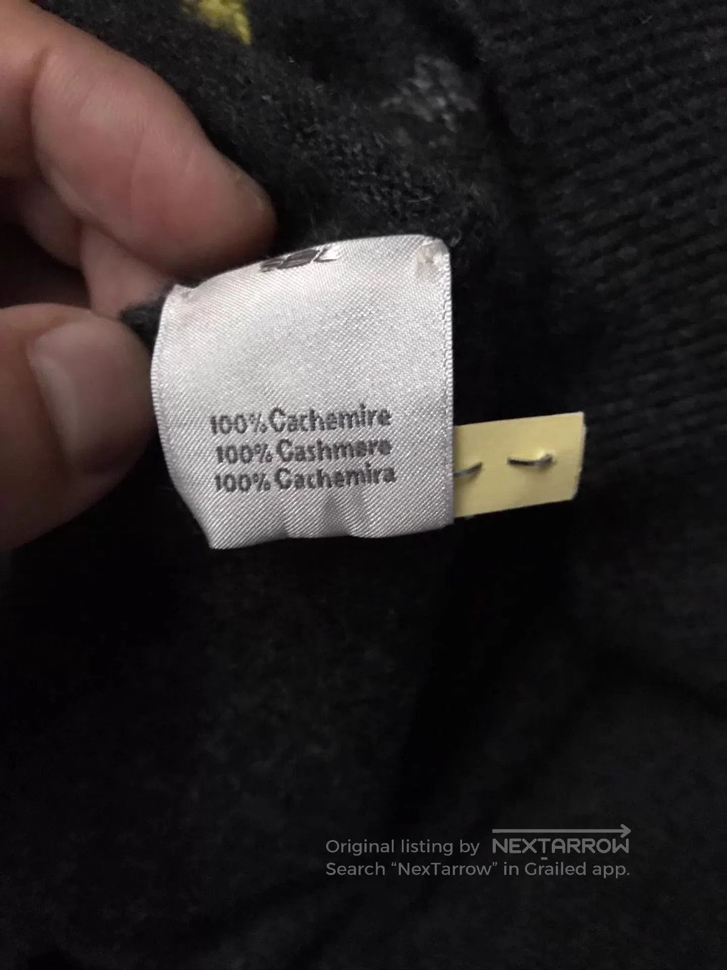 Hermes Black XL Sweater with Yellow Stitch Pattern. Size US XL / EU 56 / 4 - 6 Thumbnail