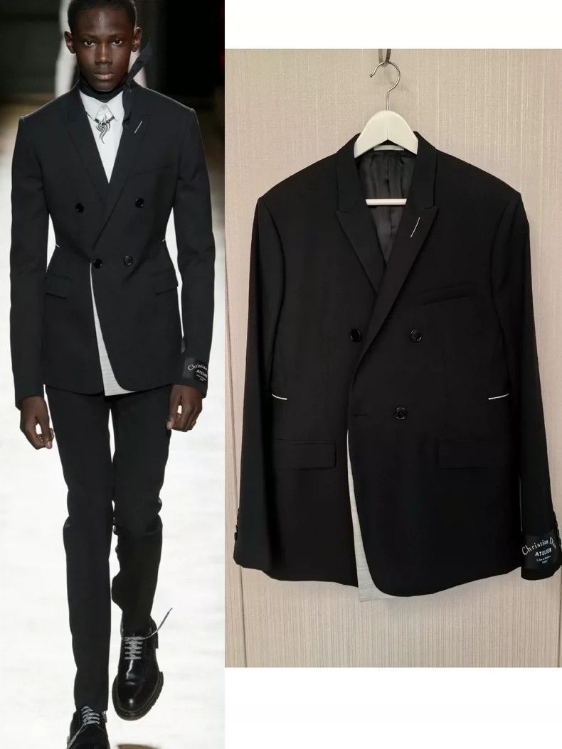 Dior Dior 18-inch double-breasted fake two-piece blazer Size 50R - 1 Thumbnail
