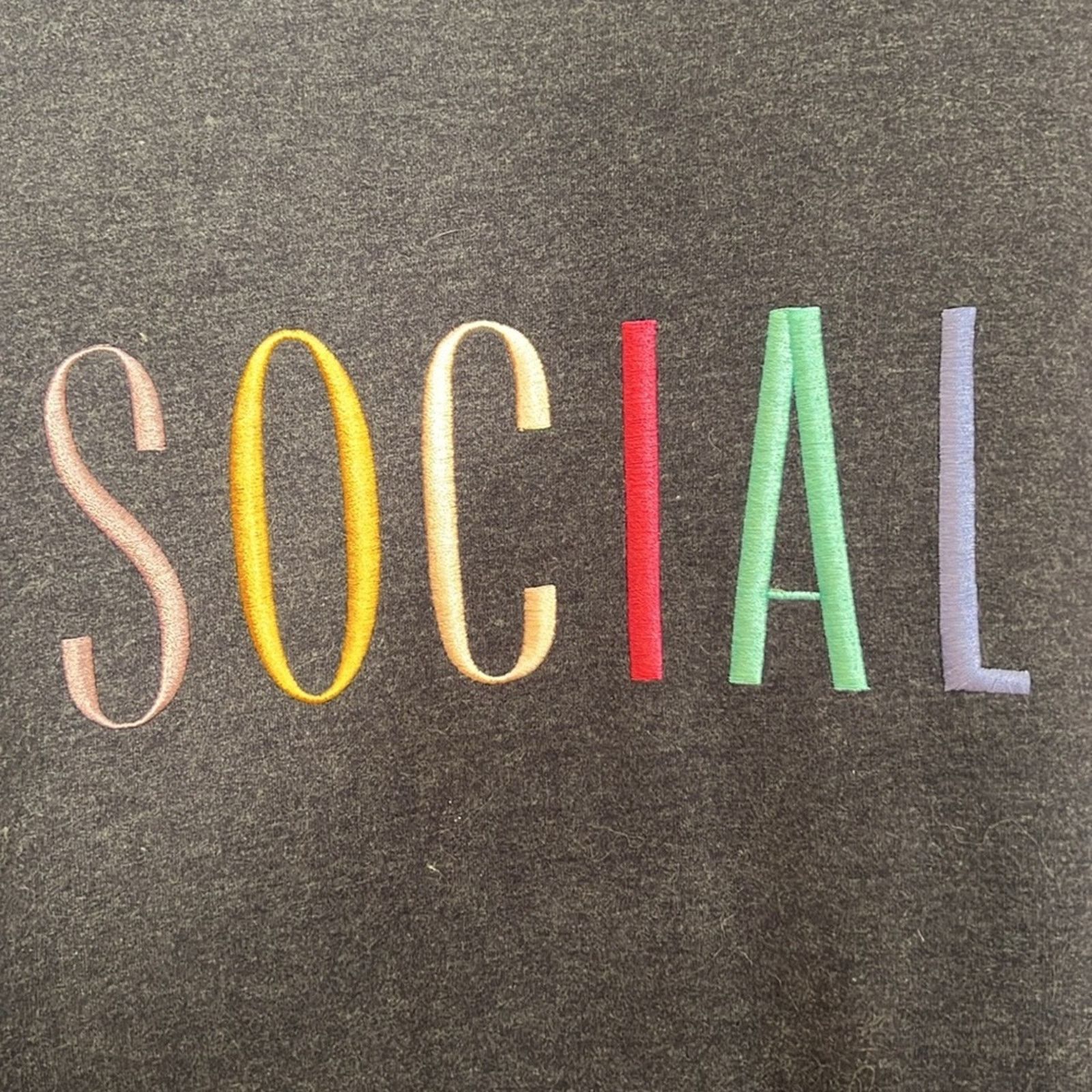 Wildfox Wildfox Social Embroidered Sweatshirt Size 3XL / US 20-22 - 6 Thumbnail