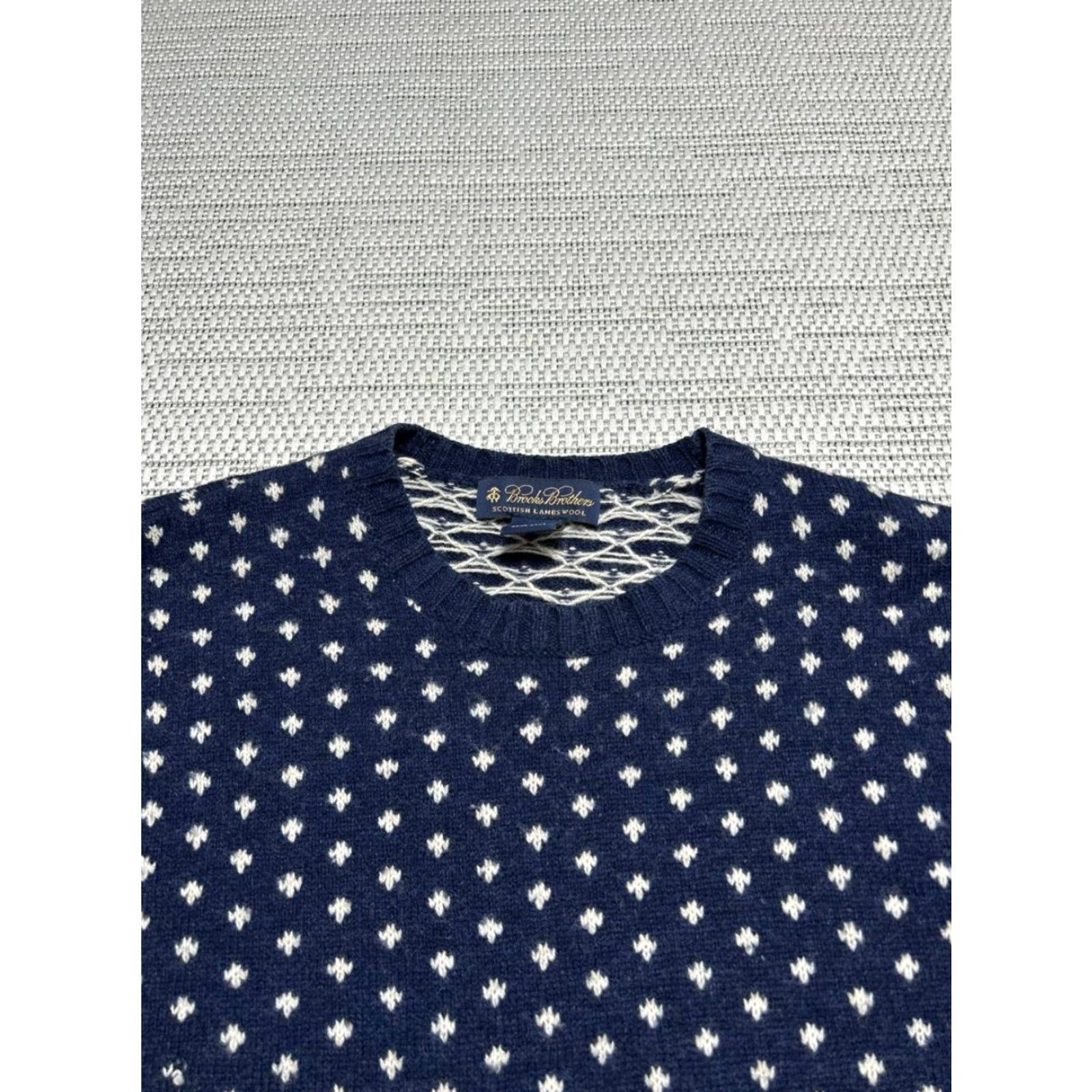 Brooks Brothers Brooks Brothers Sweater Womens Small Blue White Wool Knit Pullover Size S / US 4 / IT 40 - 2 Thumbnail