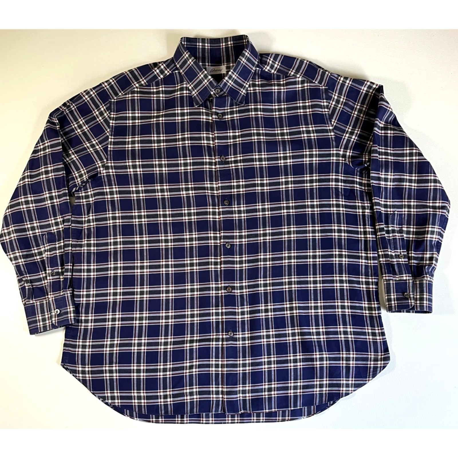 Brioni VINTAGE Brioni Button-Down Shirt Mens Casual 100% Cotton Plaid XL Blue Designer Luxury Shirt Size US XL / EU 56 / 4 - 6 Thumbnail