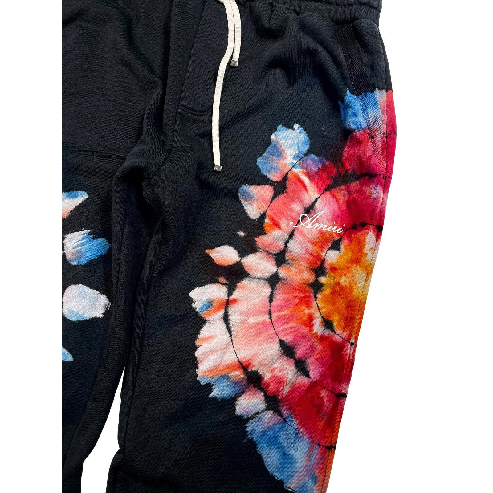 Amiri Amiri Script Logo Tie Dye Black Sweatpants Size US 36 / EU 52 - 2 Thumbnail