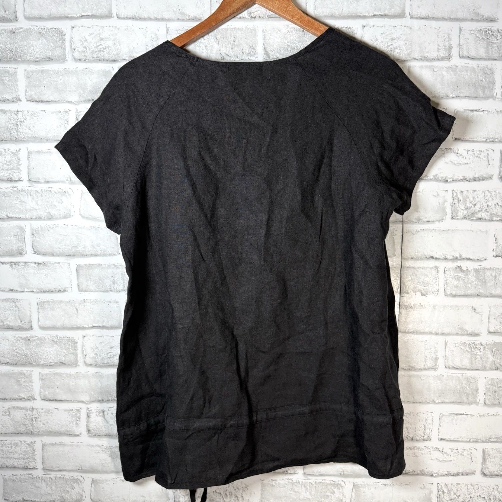 Vintage Russ Berens Womens Size S Black 100% Linen Casual Shirt Size S / US 4 / IT 40 - 5 Thumbnail