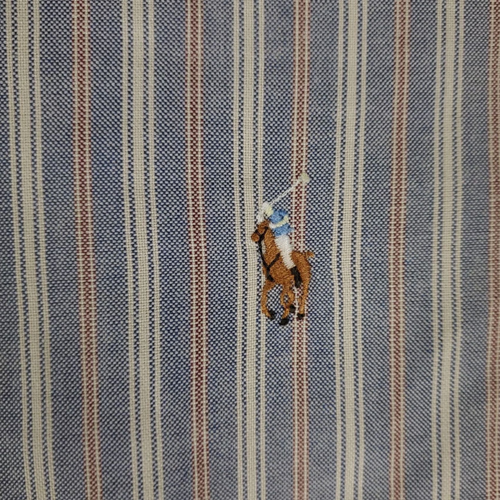 Ralph Lauren Ralph Lauren Shirt Mens 16.5 Blue Striped Pony Dress Button Up Long Sleeve Shirt Size 46R - 2 Thumbnail