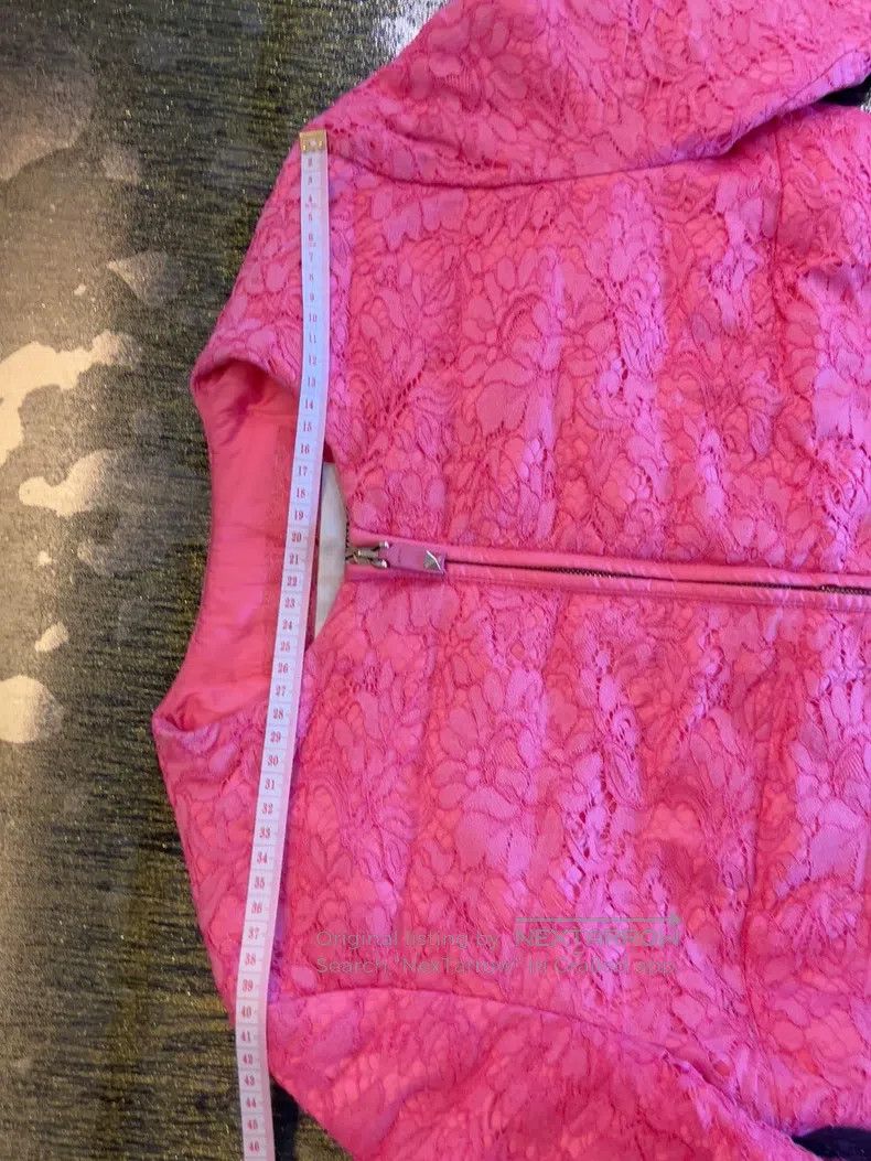 Valentino Valentino Rose pink lace down jacket Size L / US 10 / IT 46 - 5 Thumbnail