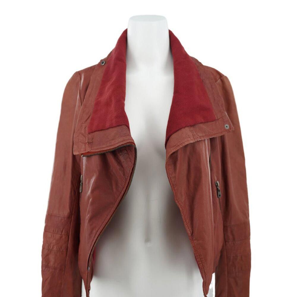 URBAN RESEARCH DOORS Doma Leather Asymmetrical Biker Moto Jacket Size 0 Size XS / US 0-2 / IT 36-38 - 5 Thumbnail