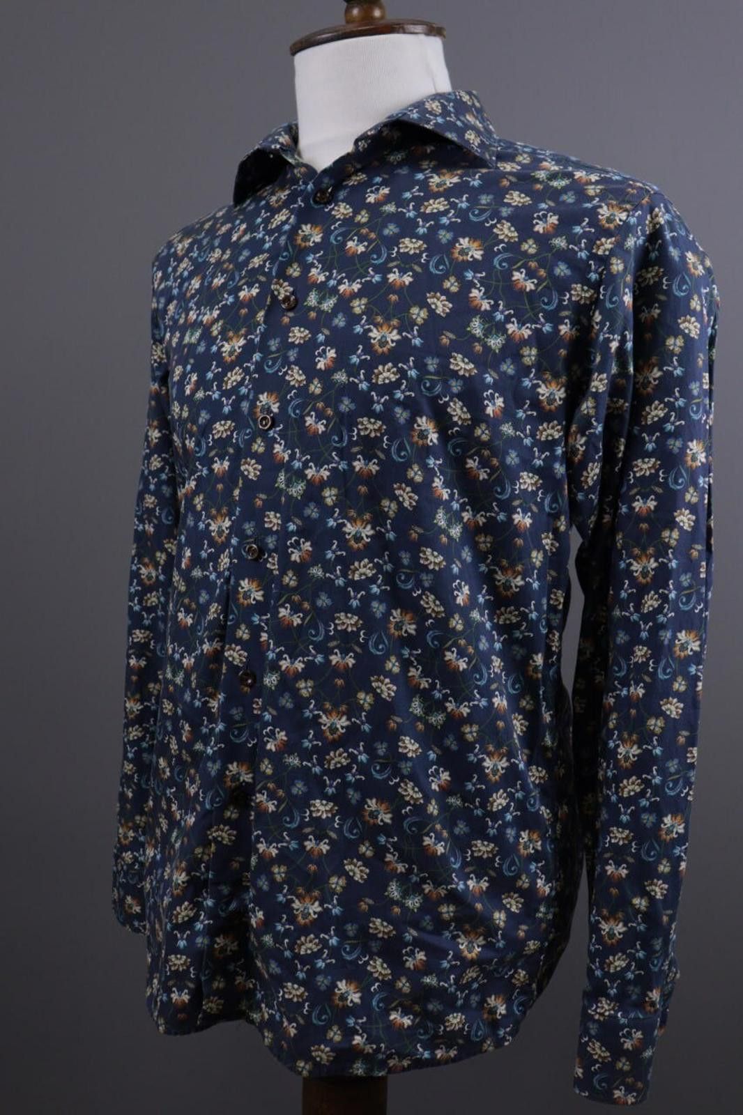 Eton Eton Slim Blue Floral Button Down Shirt Size 42 / 16 Size US M / EU 48-50 / 2 - 5 Thumbnail