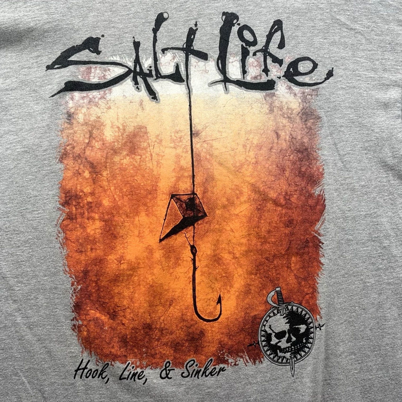 Vintage Salt Life T-Shirt Mens Large L Gray Hook Line Sinker Fishing Outdoors Southern Size US L / EU 52-54 / 3 - 4 Thumbnail