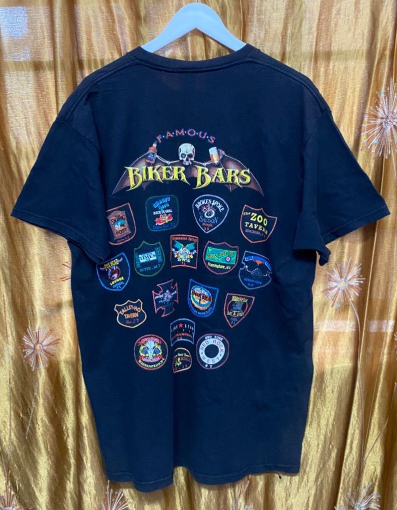 Vintage Vintage 90s Famous Biker Bars Motorcycles Racing Tshirt Size US L / EU 52-54 / 3 - 1 Thumbnail