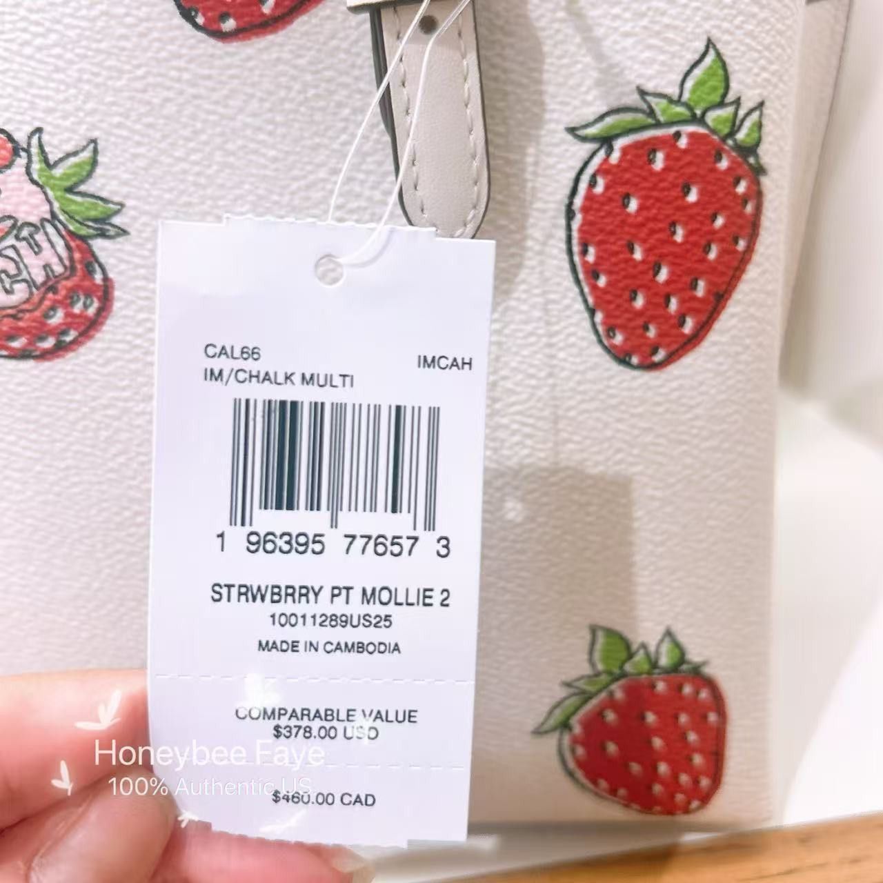 Coach Mollie Tote Bag 25 With Strawberry Print CAL66 Size ONE SIZE - 7 Thumbnail