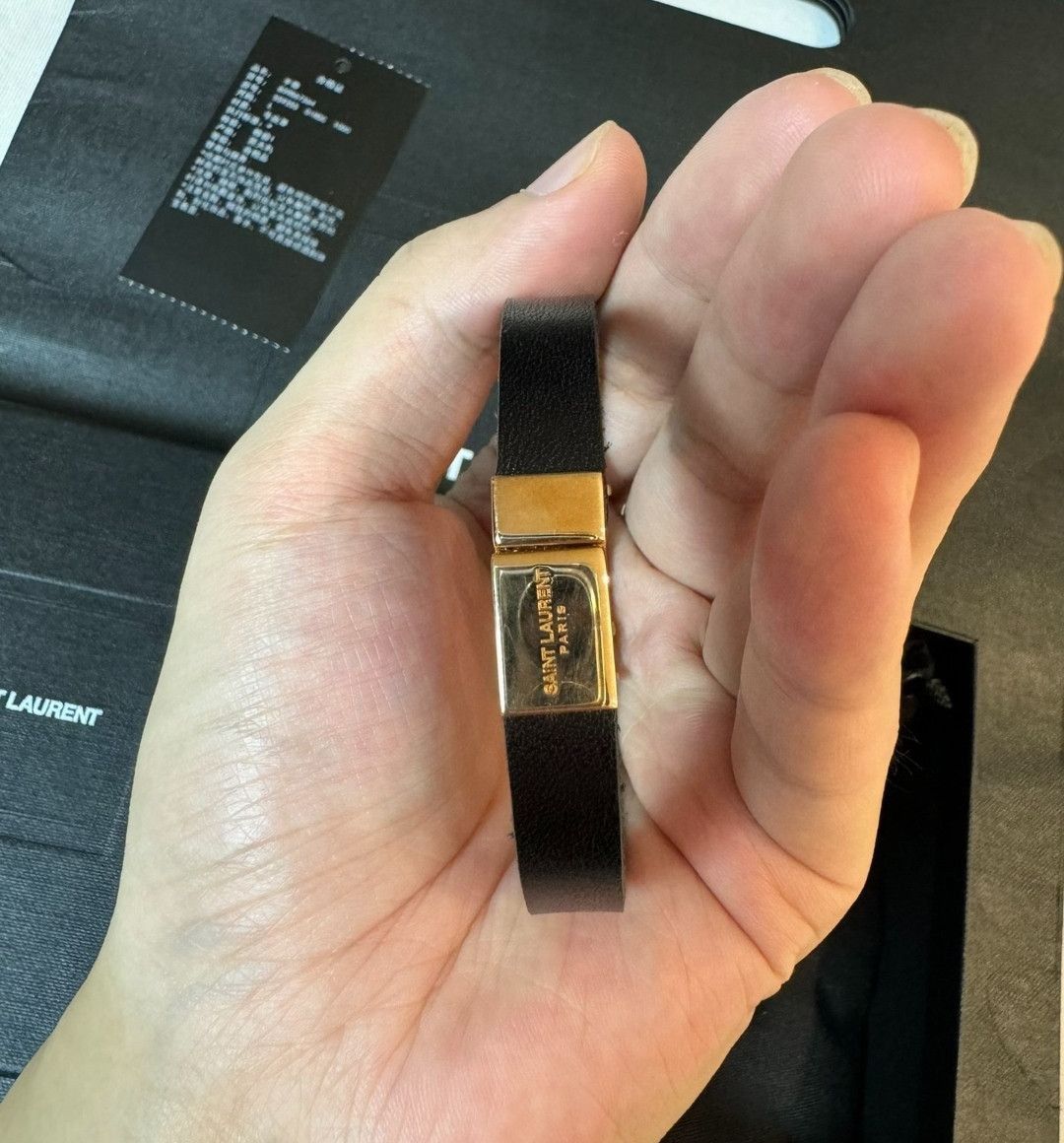 Saint Laurent Paris saint laurent Rose Gold Logo Bangle Bracelet-2505 Size ONE SIZE - 2 Thumbnail