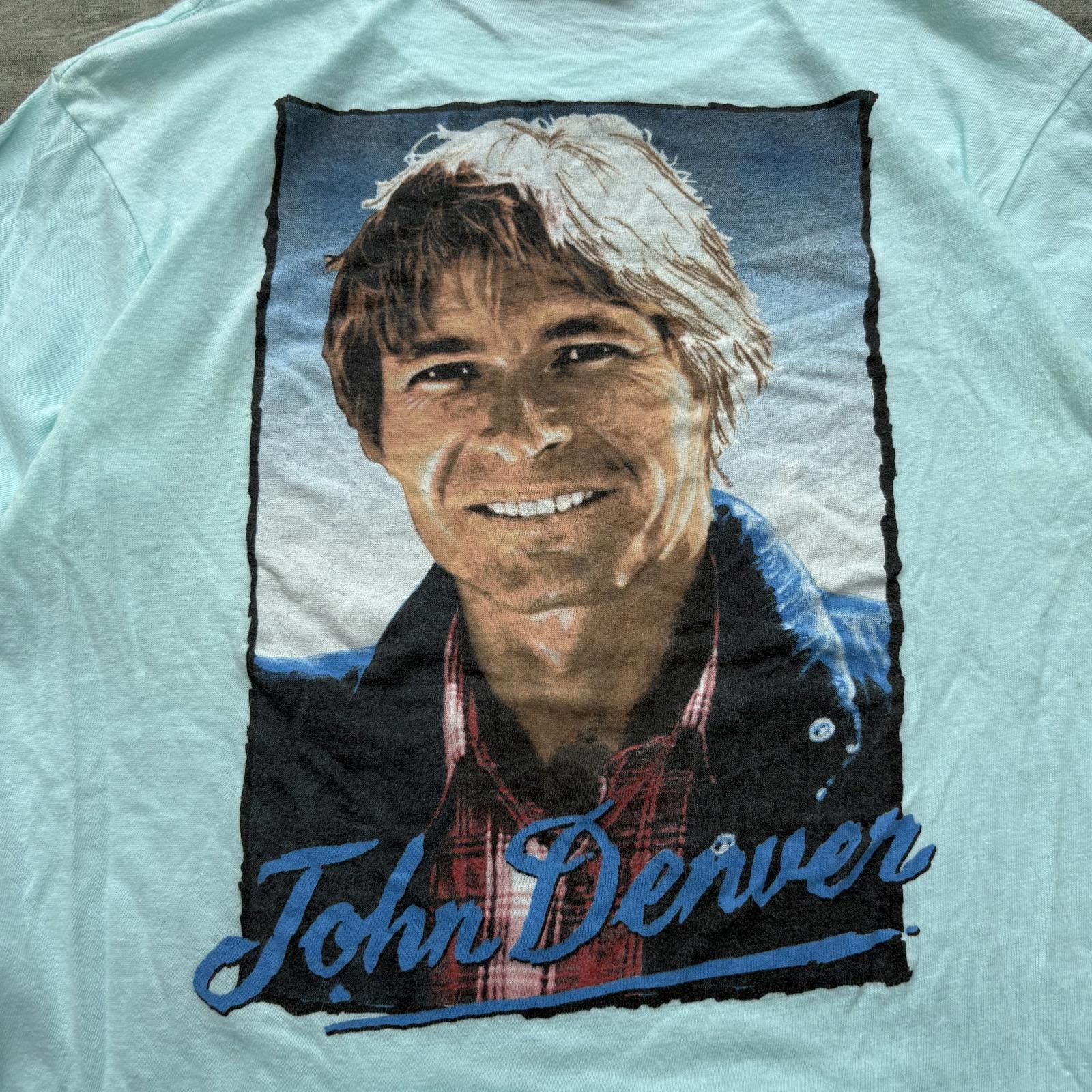 Band Tees Vintage 80s John Denver One World Tour Folk Country Shirt Size US M / EU 48-50 / 2 - 6 Thumbnail