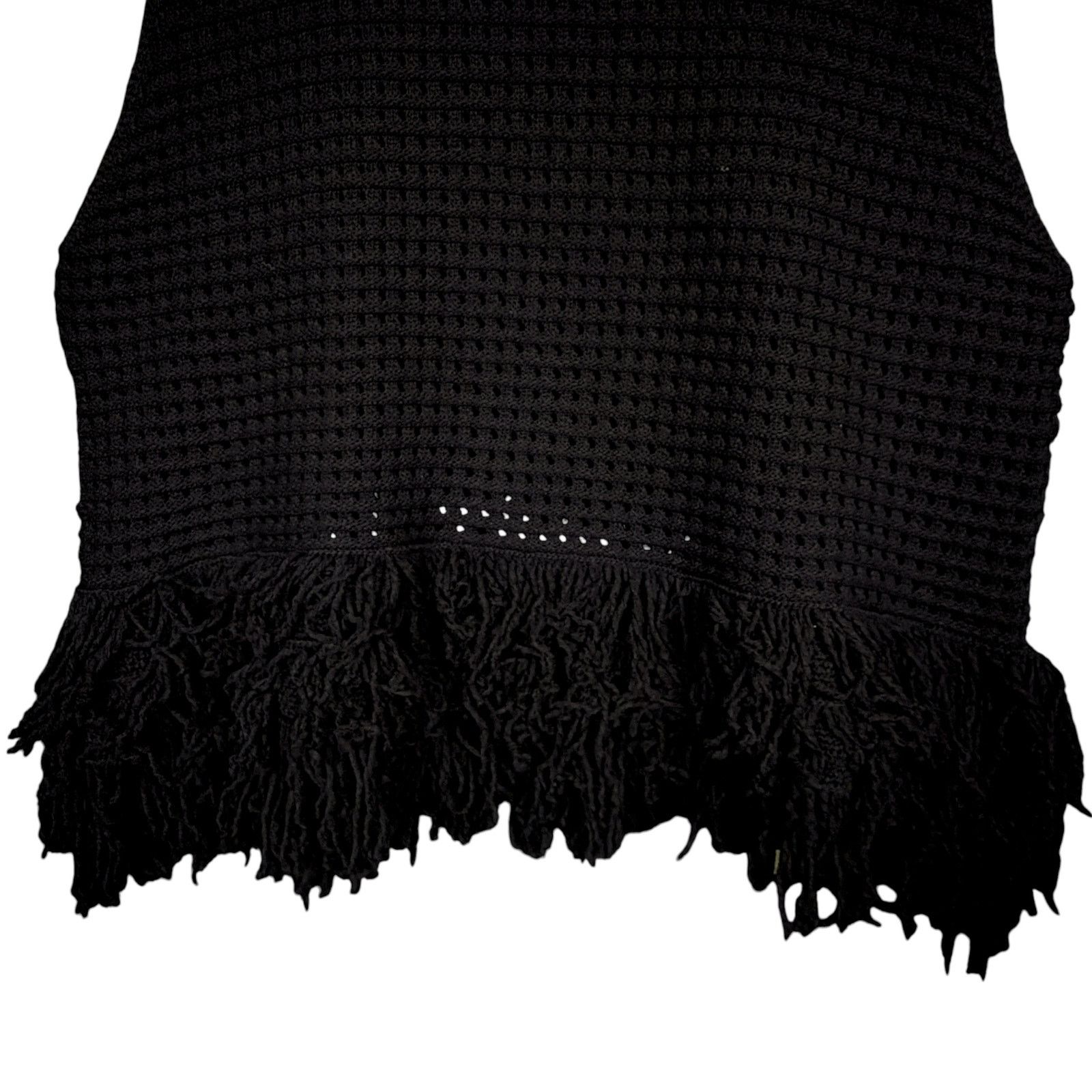 Zara Zara Women's XL Black Crochet Knit Fringe Tank Boho Festival Size XL / US 12-14 / IT 48-50 - 5 Thumbnail