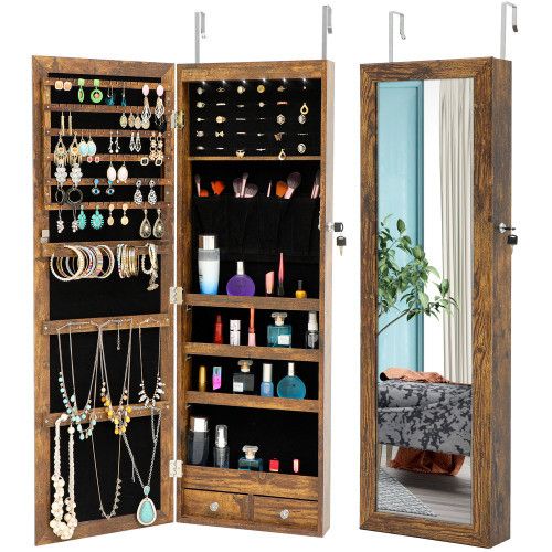 Designer × Homemade Fashion Simple Jewelry Storage Mirror Cabinet With LED Light Size US L / EU 52-54 / 3 - 1 Thumbnail