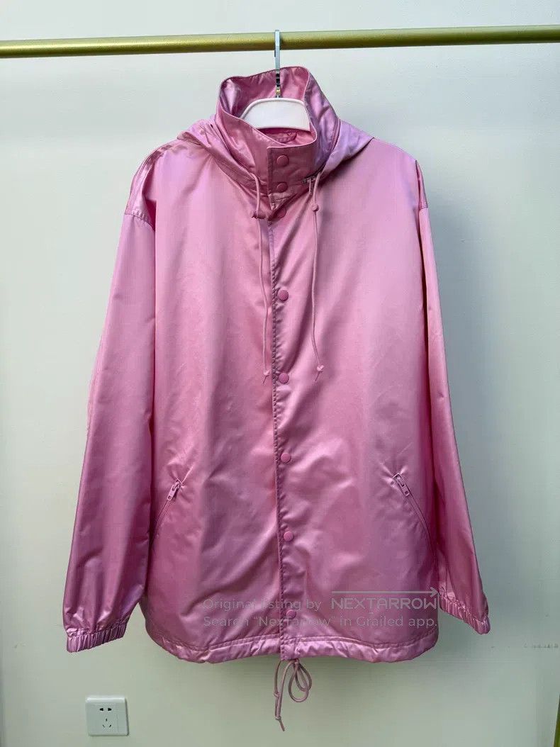 Balenciaga Balenciaga Pink Embroidered Logo Hooded Jacket Size XXS / US 00 / IT 34 - 2 Thumbnail