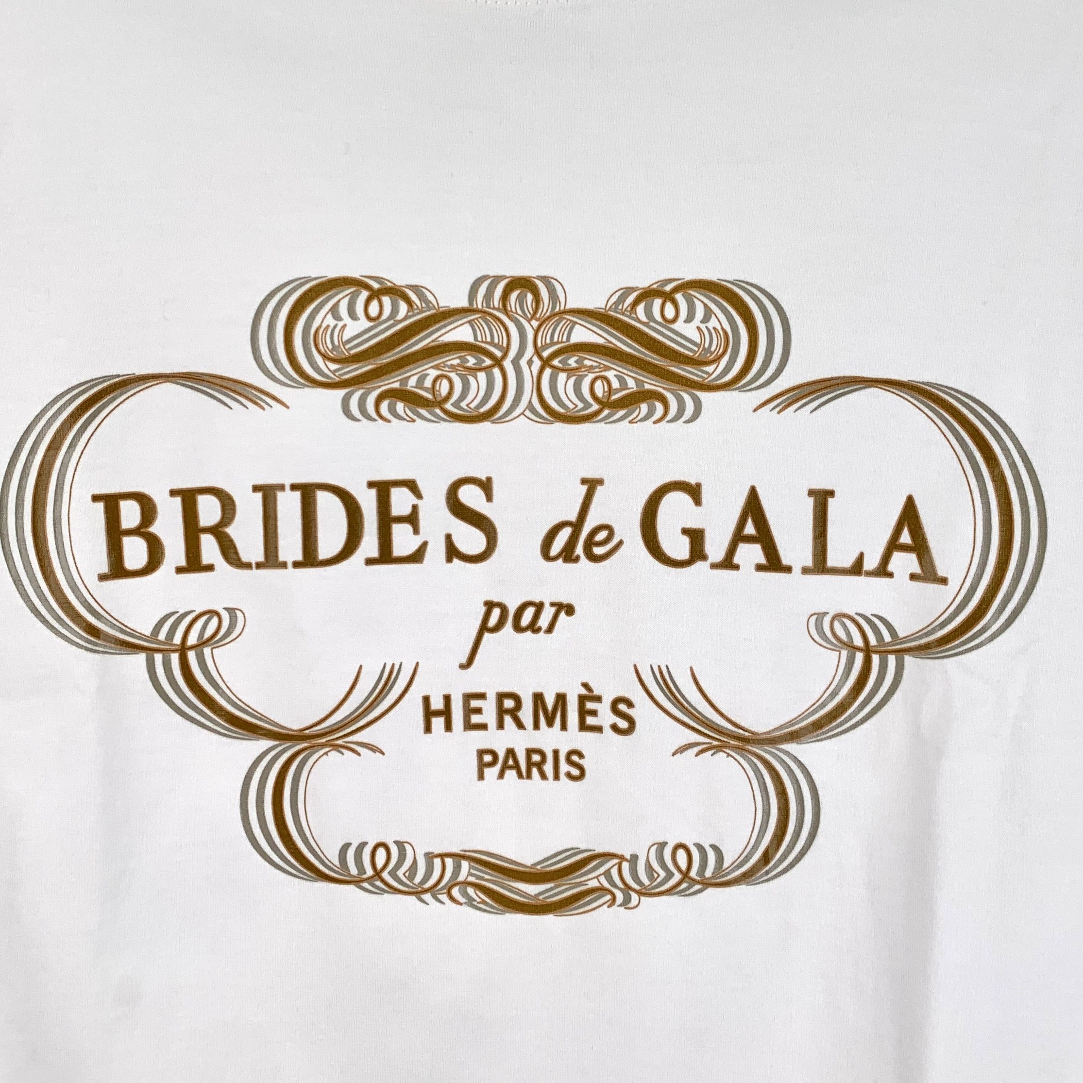 Hermes Hermès White Letter Print Cotton T-Shirt (Size XXS) Size XXS / US 00 / IT 34 - 5 Thumbnail