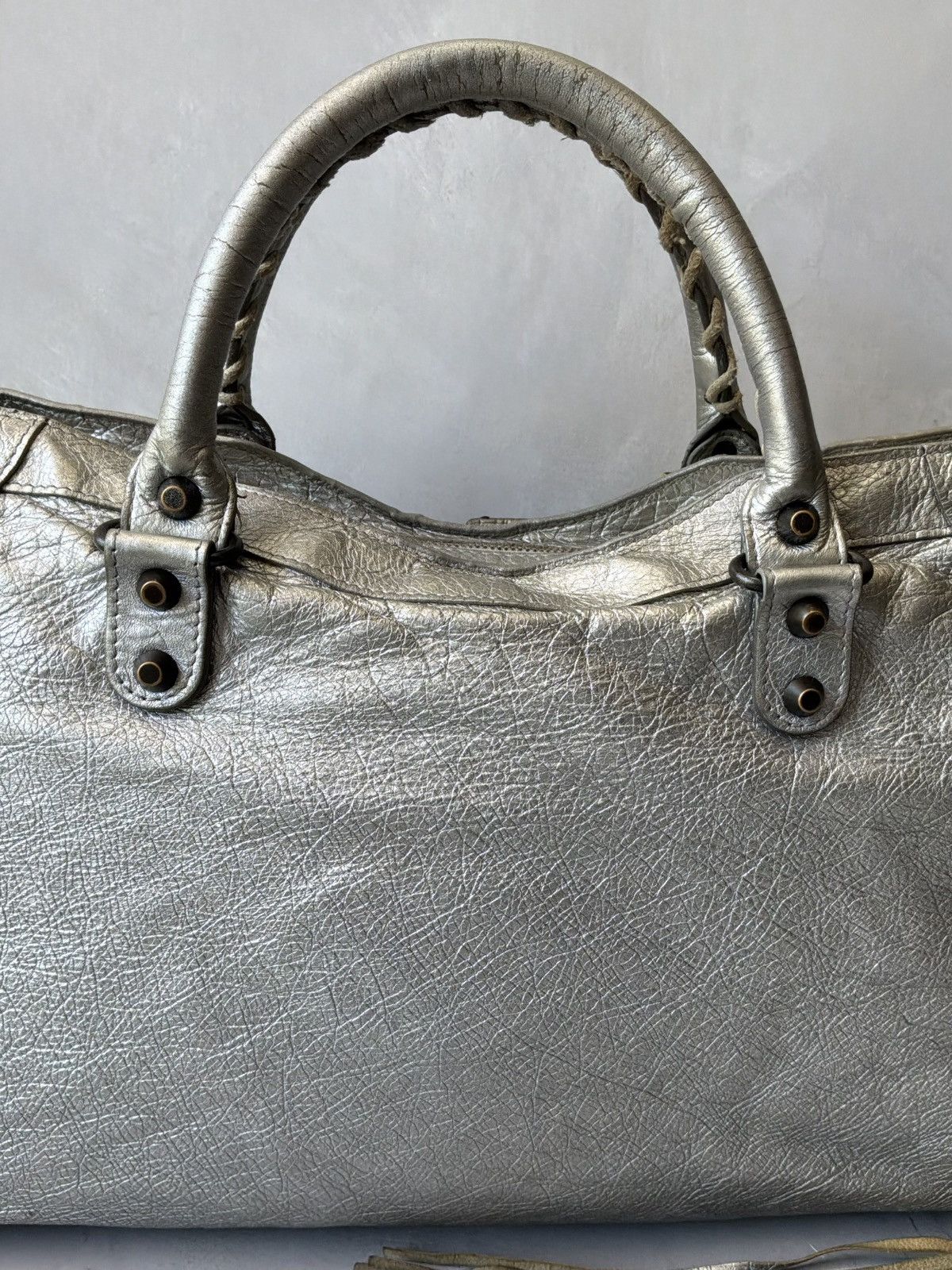Balenciaga Balenciaga - Classic City - Metallic Silver Lambskin Bag Size ONE SIZE - 14 Thumbnail