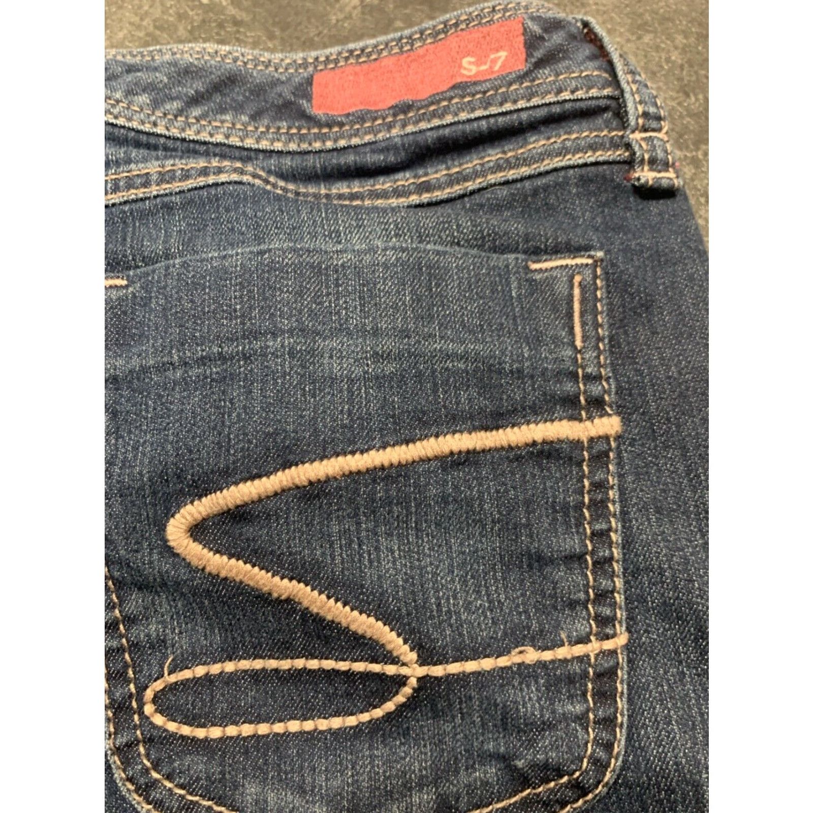 Vintage SEVEN 7 Women's Stretch Blue Capri Jeans Size 29 Low Rise Size 29" - 5 Thumbnail
