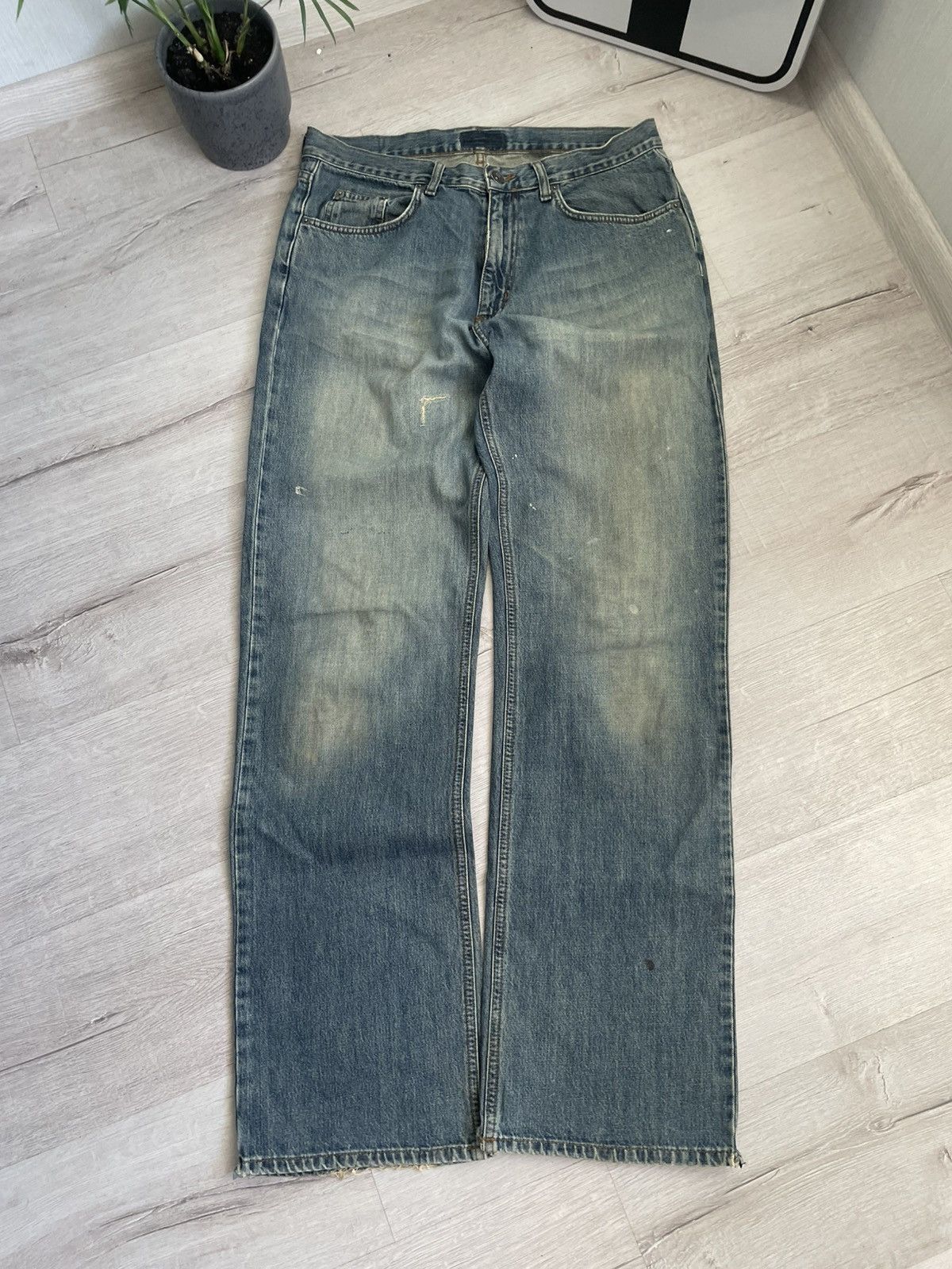 20471120 Vintage Coffee Fade Jeans Distressed Undercover Style Y2k Size US 32 / EU 48 - 3 Thumbnail