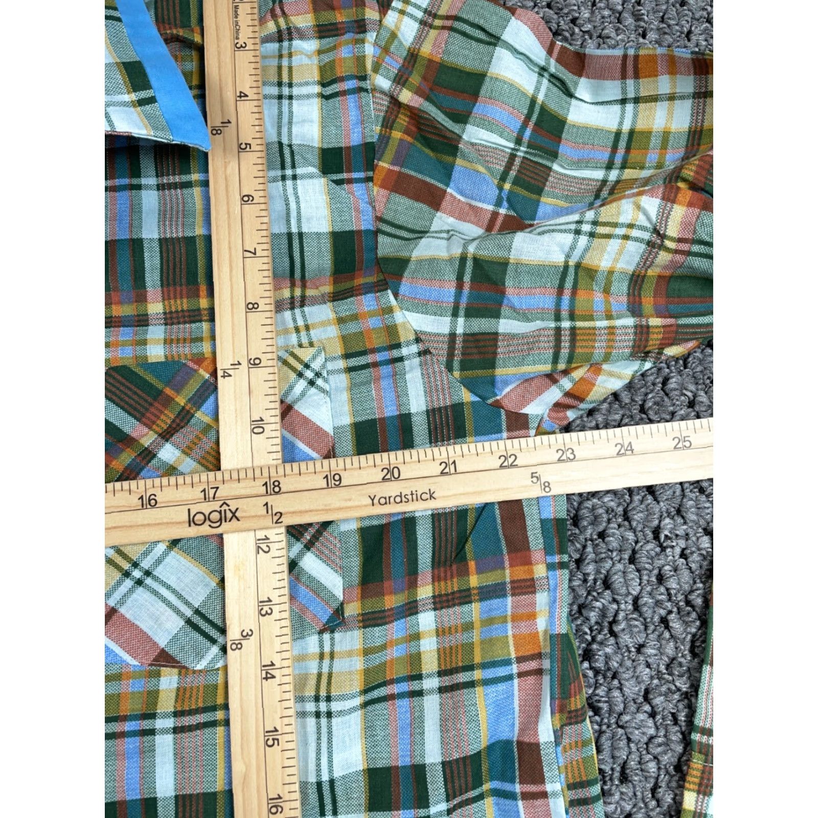 Vintage VINTAGE J. C. Penney Plaid Pajama Shirt Camp Collar Long Sleeve Button Front Lightweight 50/50 Blue Brown Check Adult Large Mens Pajama Top Size US L / EU 52-54 / 3 - 6 Thumbnail
