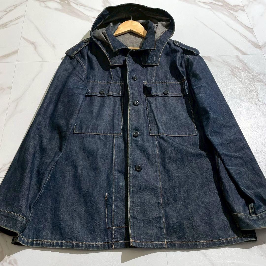 Yohji Yamamoto Y's for men 2Way Denim Hooded Coat Indigo Size L Size US L / EU 52-54 / 3 - 1 Thumbnail