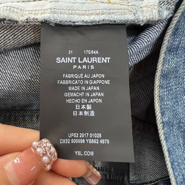 Saint Laurent Paris Saint Laurent Blue Distressed Denim Shorts-2505 Size US 31 - 3 Thumbnail