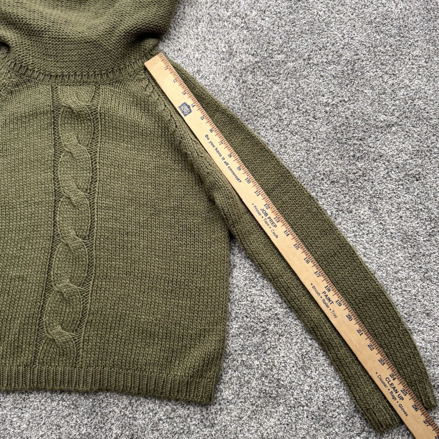 Vintage VINTAGE Norton Studio 90s Boho Cable Knit Fringe Cropped Sweater Womens Small Green Pullover Knit Size S / US 4 / IT 40 - 3 Thumbnail