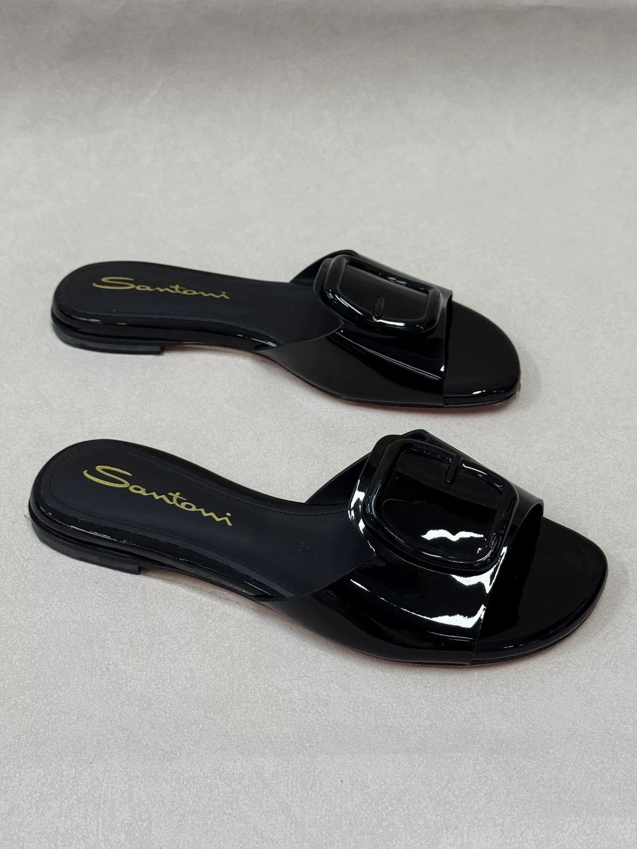 Santoni Santoni Women's Patent Leather Sandals Size US 5 / IT 35 - 1 Thumbnail