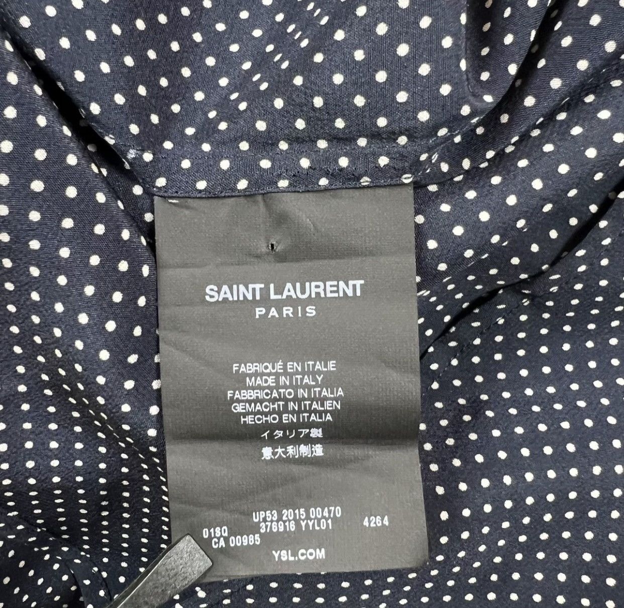 Saint Laurent Paris × Yves Saint Laurent Saint Laurent slp15fw silk polka dot shirt2412-Nextarrow Size US M / EU 48-50 / 2 - 5 Thumbnail