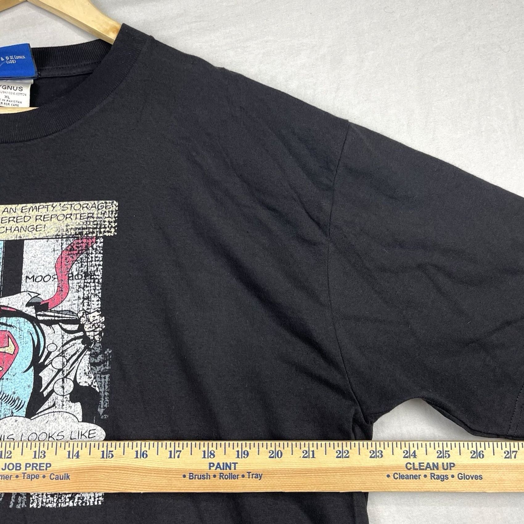 DC Comics VINTAGE Superman Shirt Mens XL Black DC Comics Comic Strip Panel Superhero Tee Size US XL / EU 56 / 4 - 7 Thumbnail