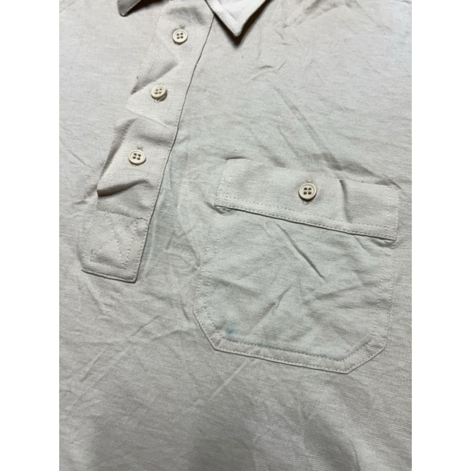 Vintage VINTAGE 80s Polo Shirt Short Sleeve Beige Tan Soft Golf Poly Cotton Medium Mens Polo Shirt 80s Size US M / EU 48-50 / 2 - 3 Thumbnail